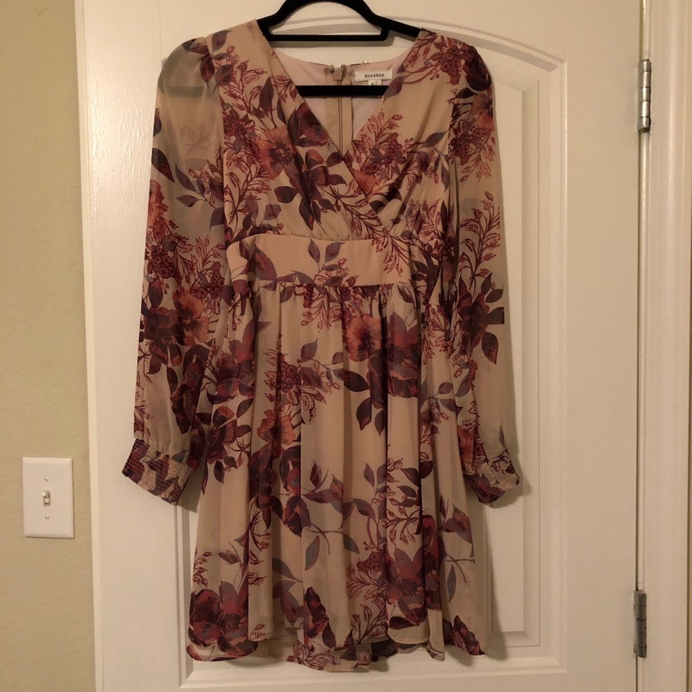 Floral Print Long Sleeve Dress